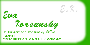 eva korsunsky business card